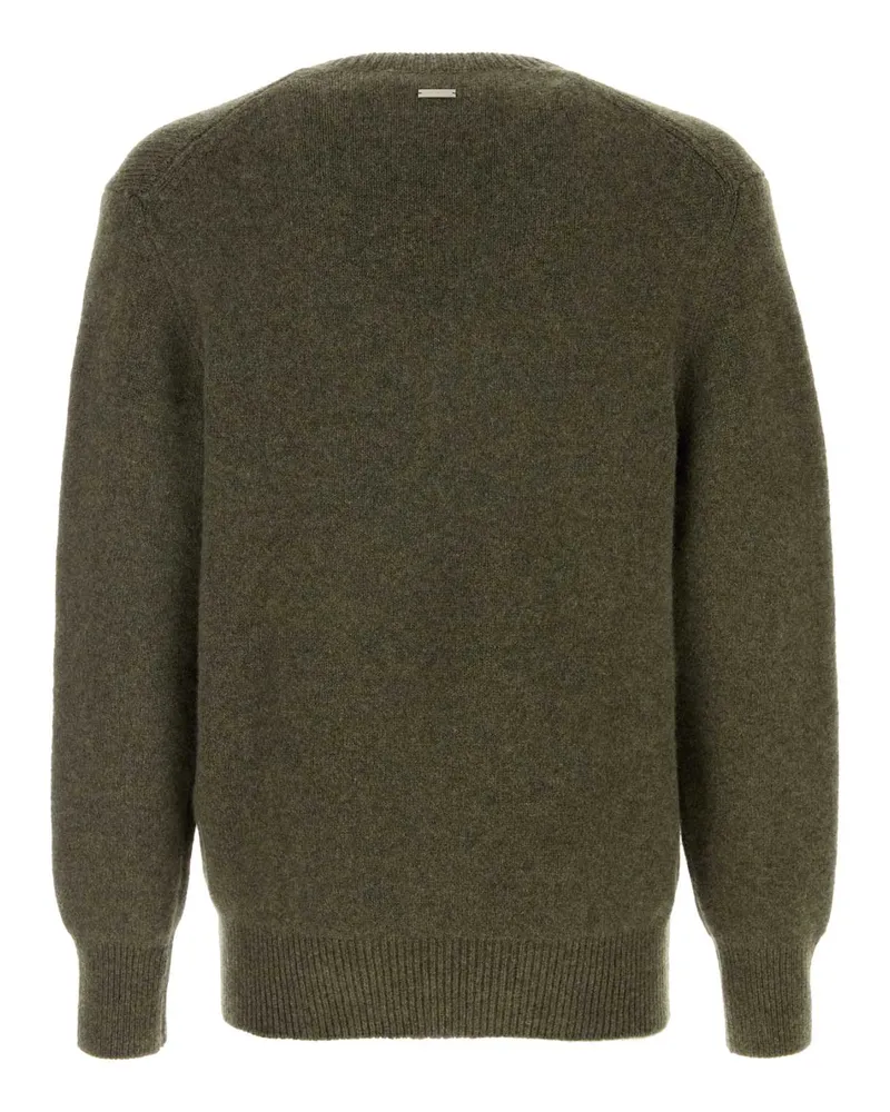 Ferragamo Men's Dark Green Cashmere Sweater Uniformgreen Maglieria Green