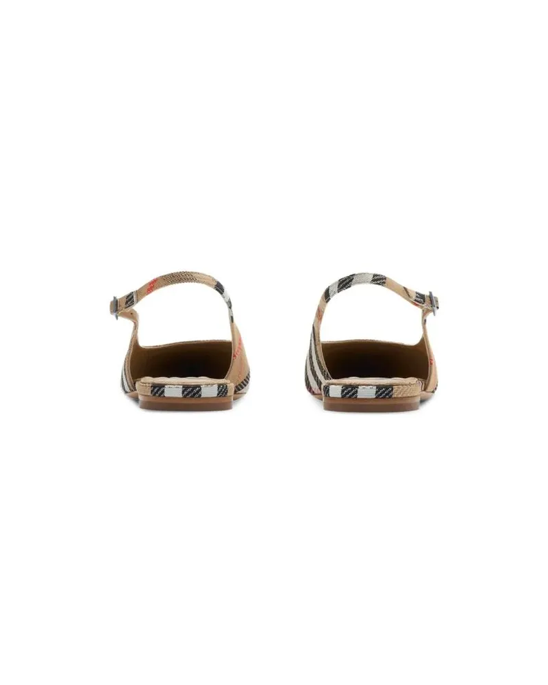 Burberry Women's Brown Fabric Ballet Flats Brown