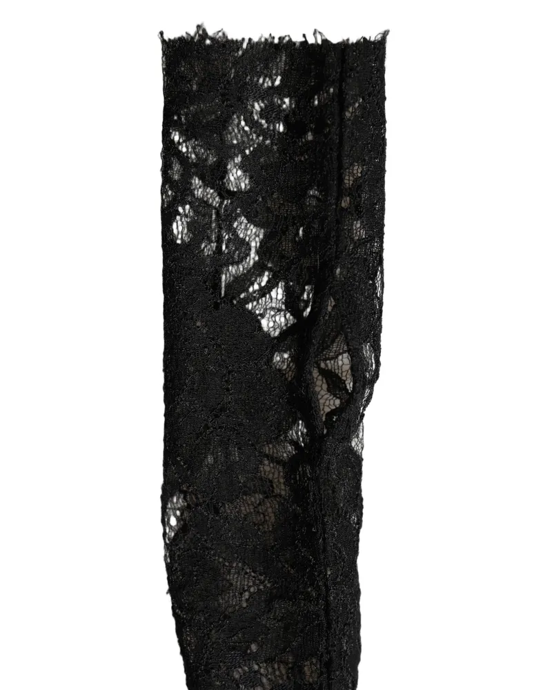 Dolce & Gabbana Floral Lace Arm Warmers — Black Black