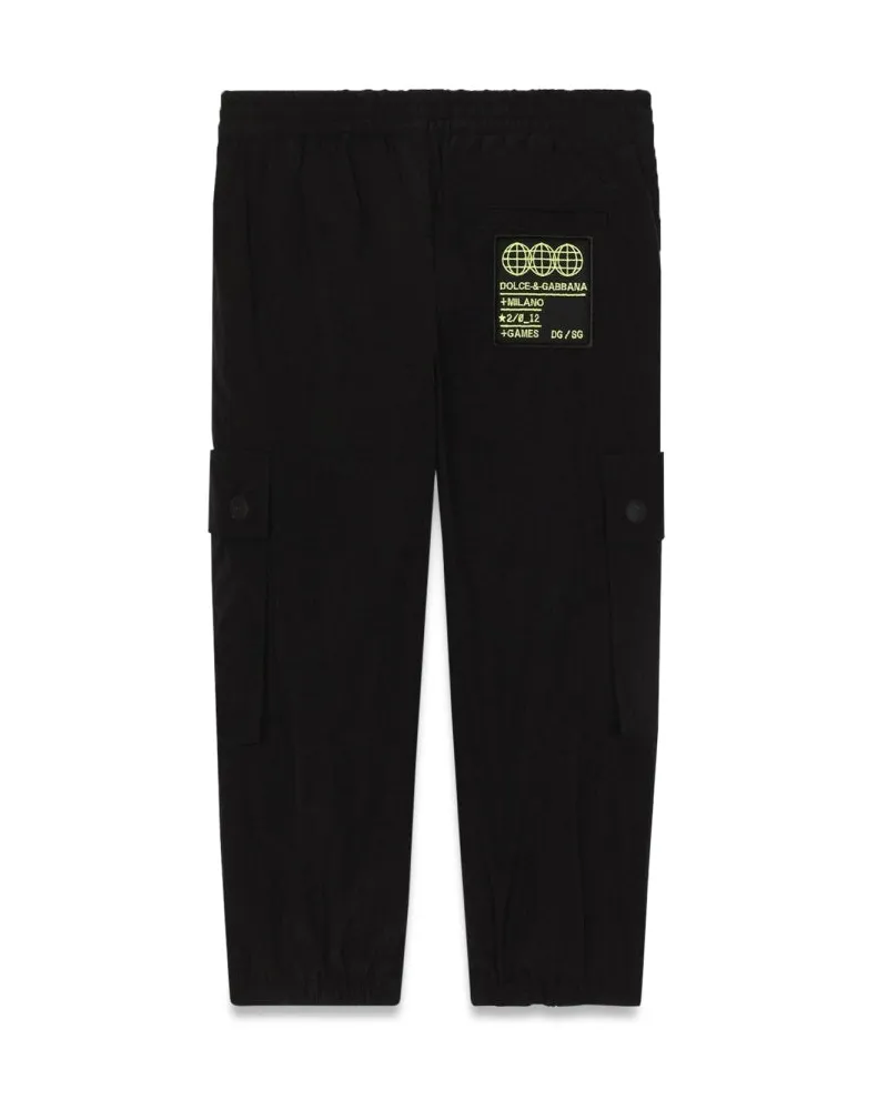 Dolce & Gabbana Belted Polyamide Cargo Trousers — Black Black