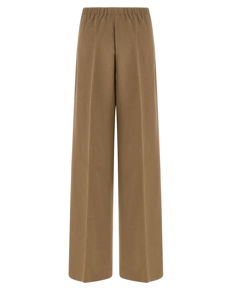 Herno Women's Brown Viscose Casual Pants Brown