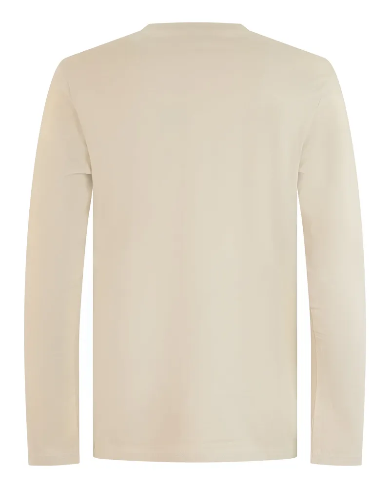 HUGO BOSS Men Long Sleeve Cotton T-Shirt Light Beige T-Shirts And Polos Beige
