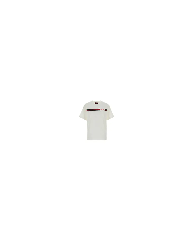 Gucci Women's White Cotton T-Shirt Whitemc Fabric T-shirts And Polos White