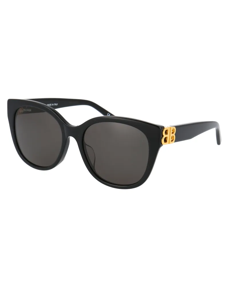 Balenciaga BB0103SA Cat-eye Metal Frame Sunglasses — Black Black