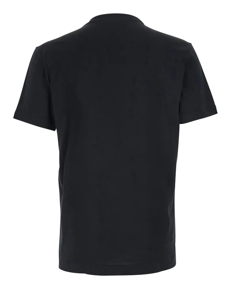 Dolce & Gabbana Men's Crewneck Black T-Shirt With Logo Embroidery Cotton T-Shirts And Polos Black