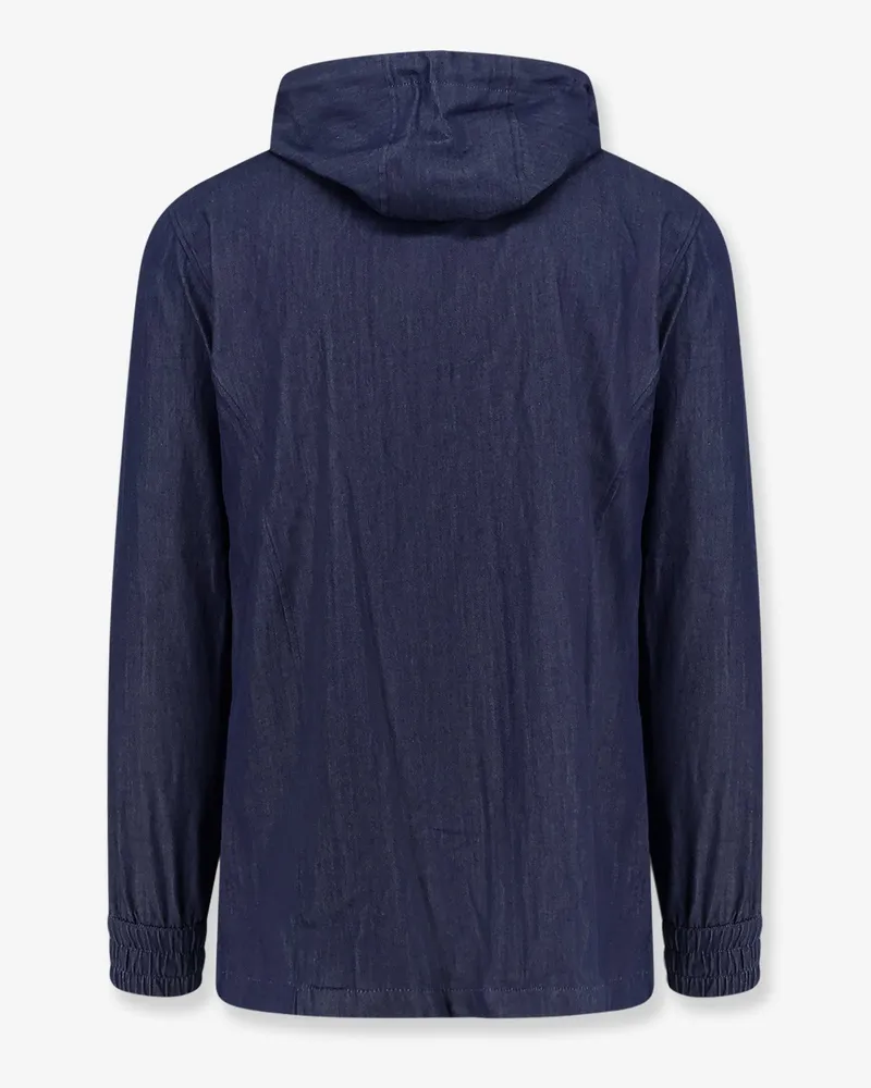 Kiton Men's Denim Jacket Light Blue Cotton Sweatshirts Sweater Navy