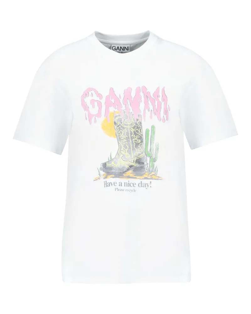 Ganni Women's Cotton Jersey T-Shirt White White