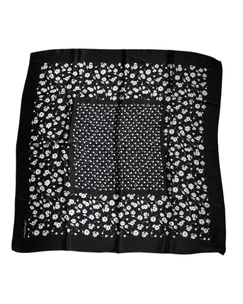 Dolce & Gabbana Women's Floral Silk Scarf Black Black
