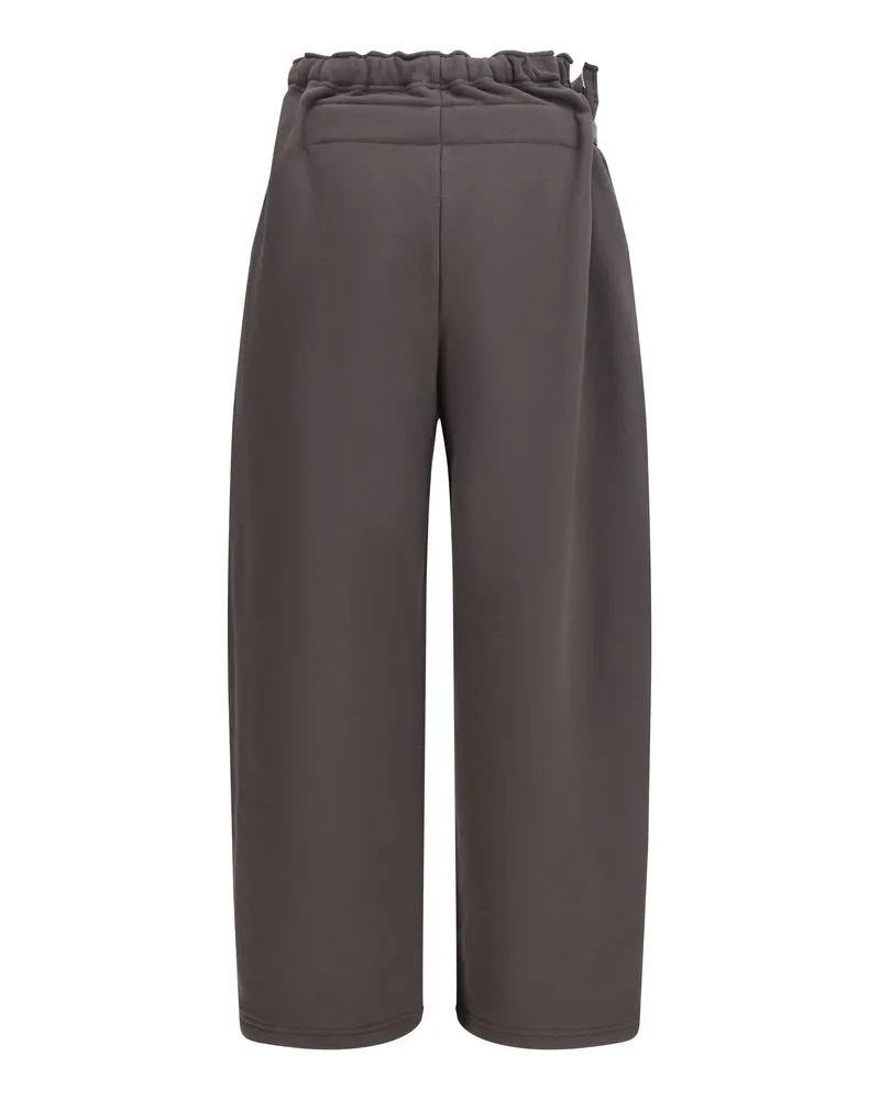 Magliano Men's Buckle-Belt Track Pants Brown Cotton Trousers Brown