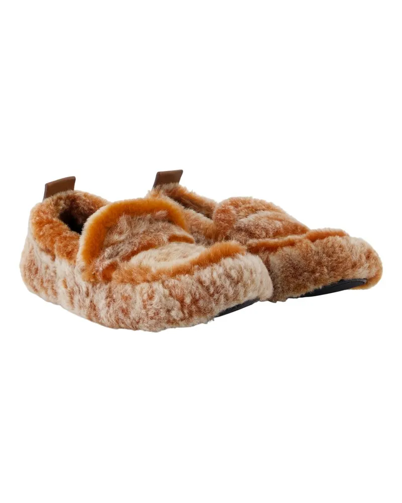 Acne Studios Women's Bojan Ballerinas -  Shearling Orange Shoes Flat-Shoes Orange
