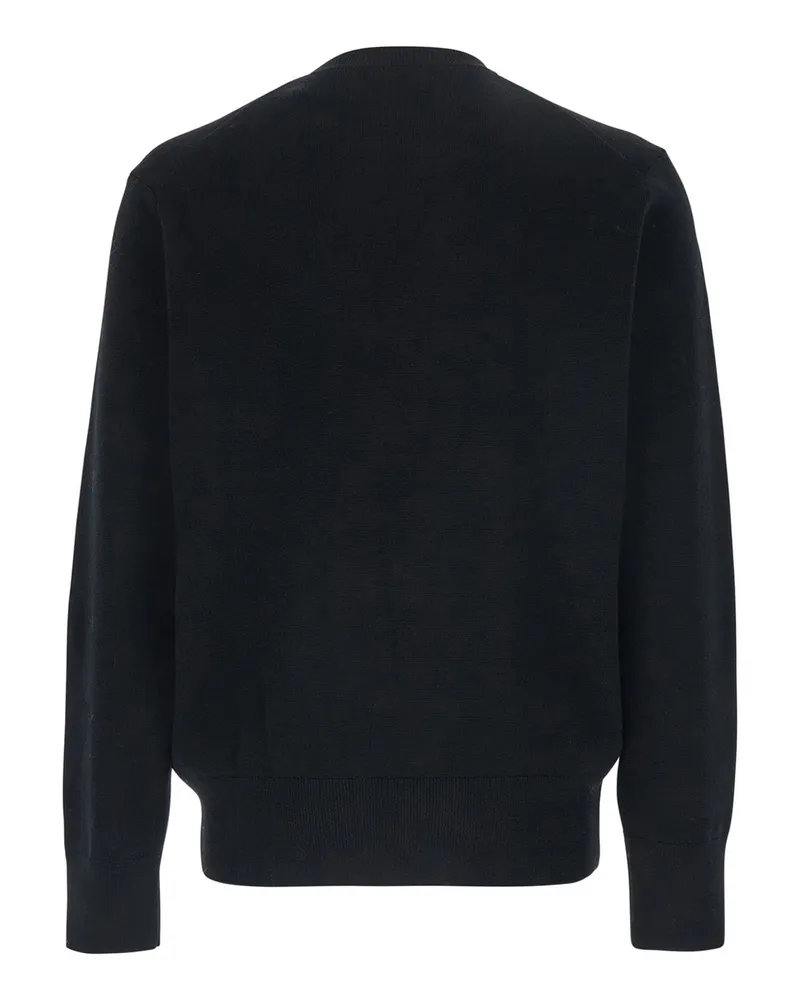 AMI Paris Men's Crewneck Sweater, Black Wool Tops Top Black