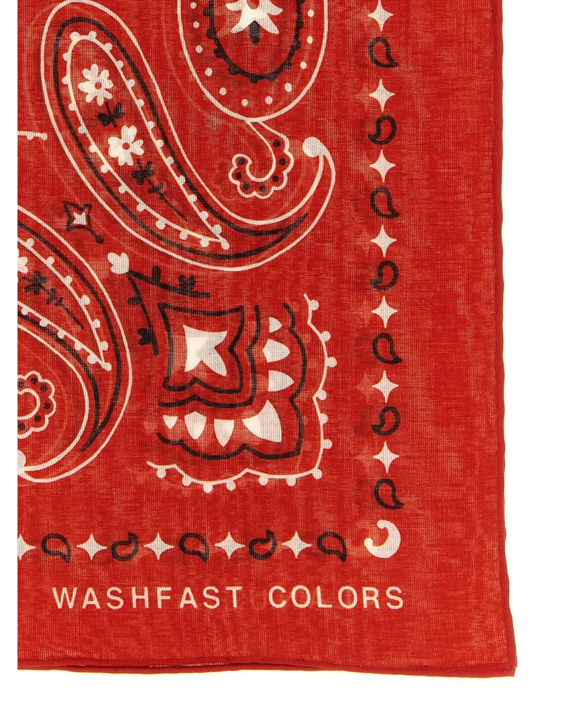 Alanui Paisley-Print Cotton Scarf — Red Red