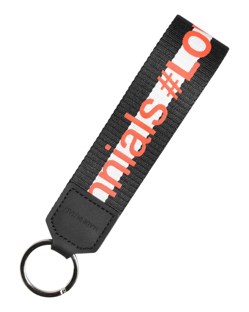 Dolce & Gabbana Logo-Embroidered Polyester Key Case — Black Black