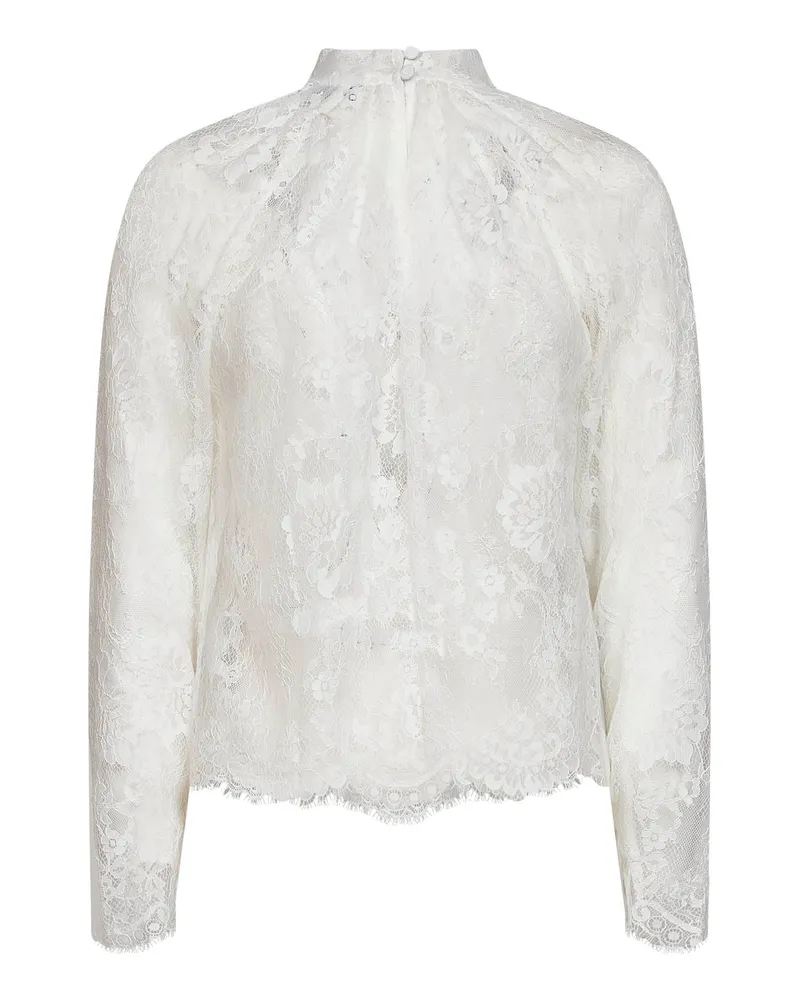 Self-Portrait Women's Blouse White Lace Long Sleeve Polyamide Top White