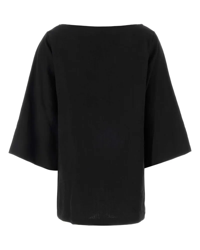 The Row Women's Junia Blouse Black Linen Black