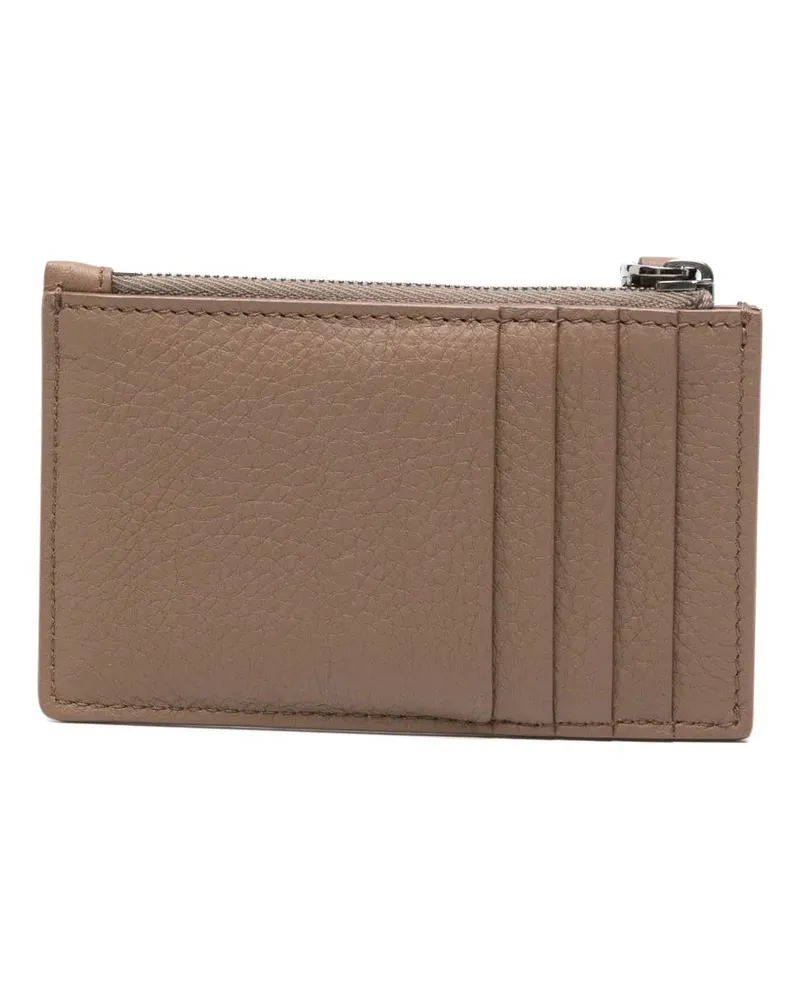 Brunello Cucinelli Women's Monili-Embellished Leather Card Holder Ss26 W Taupe