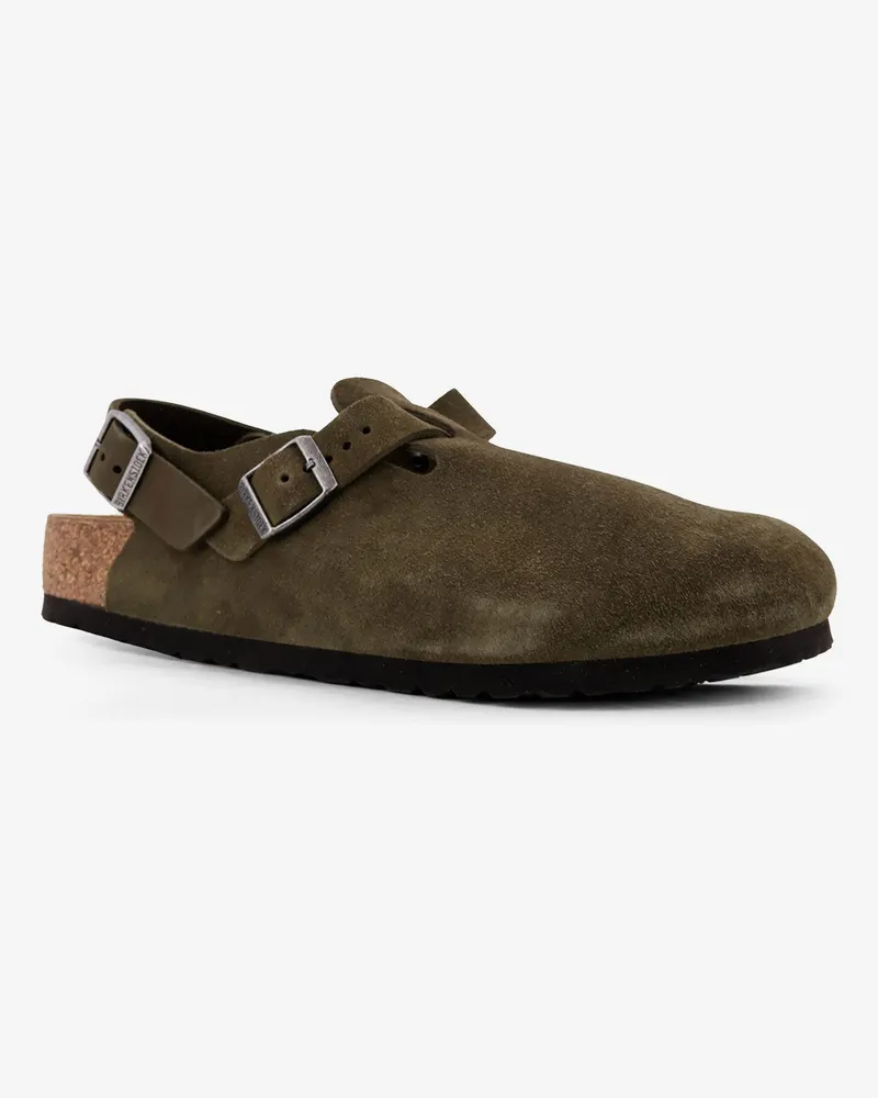 Birkenstock Unisex Tokyo Suede Low Sandals Green Leather Green