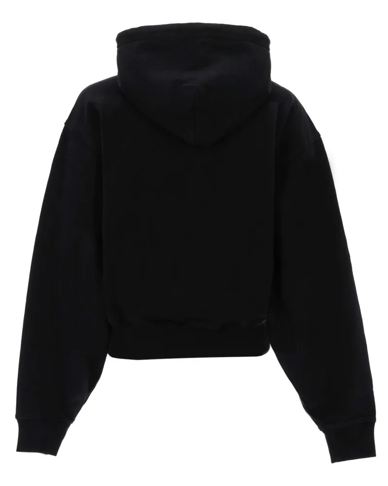Alexander Wang Women's Zip-Up Hoodie Black Cotton Sweatshirts Sweater Black
