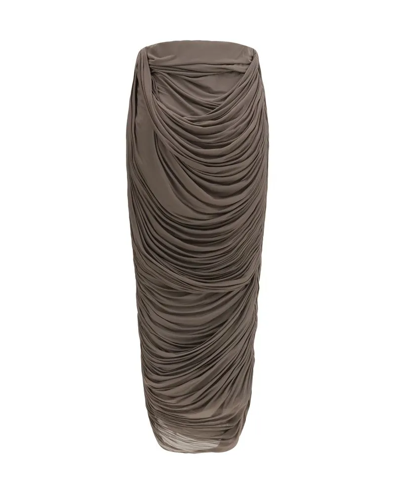 Magda Butrym Women Brown Copper Midi Skirt Brown