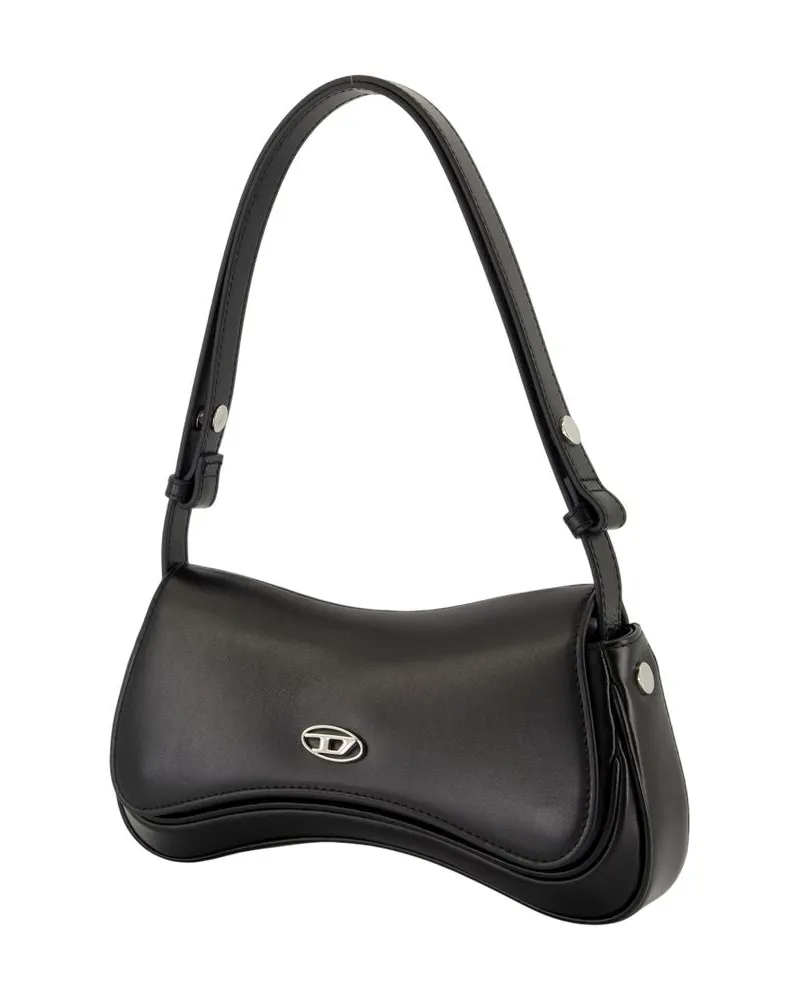 Diesel Women's Play Clutch -  Leather Black Calfskin Bags Clutches Black