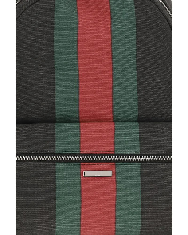 Gucci Men's Backpack Web Large Black Black-Black-T.g Fabric Shoulder Bags Black/black/t.g Black