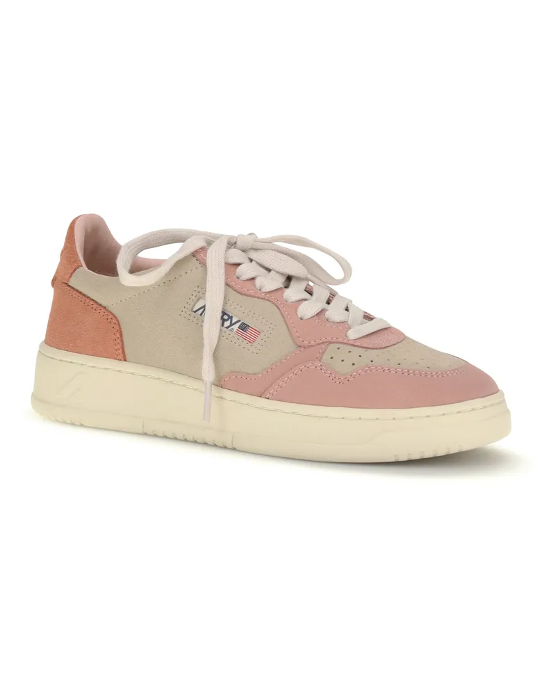 AUTRY Women's Medalist Low Sneakers Trcolor-Suede Papaya-Butter-Cammeo Trcolor/suede Papaya/butter/cammeo Pink