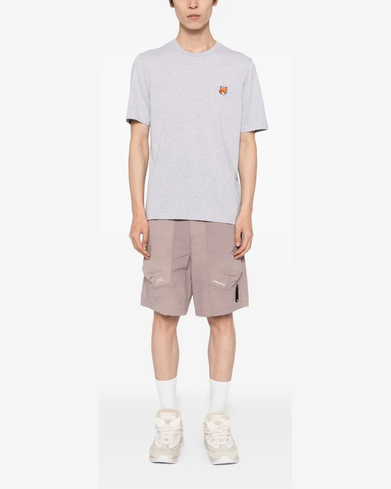 Kitsuné Embroidered Fox Head T-Shirt — Grey Grey