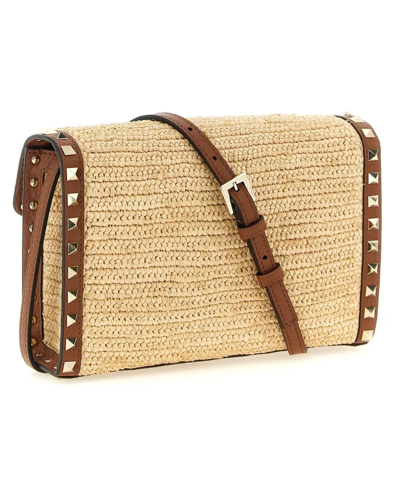 Valentino Garavani Women's Beige Straw Crossbody Bag Beige