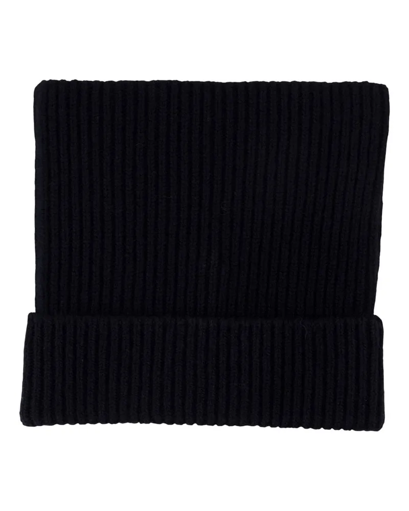 Acne Studios C40426-900 Ribbed Cotton Beanie — Black Black