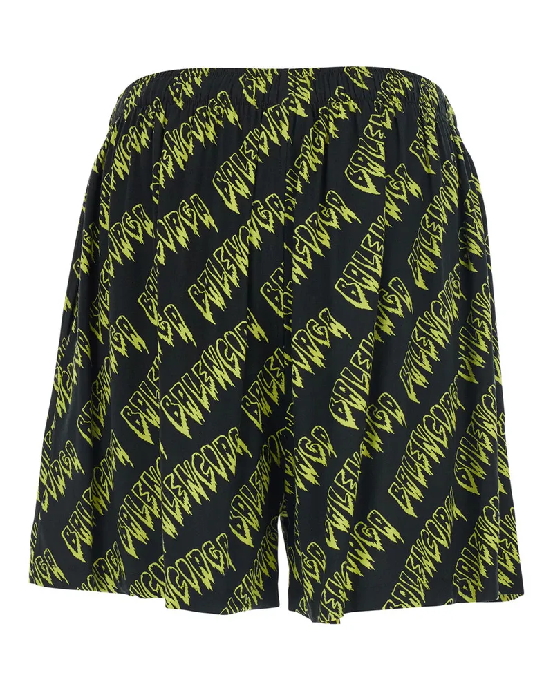 Balenciaga Men's Shorts Creeper Viscose Yellow Yellow
