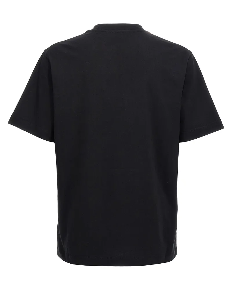Burberry Men Bicolor Cotton T-Shirt Black
