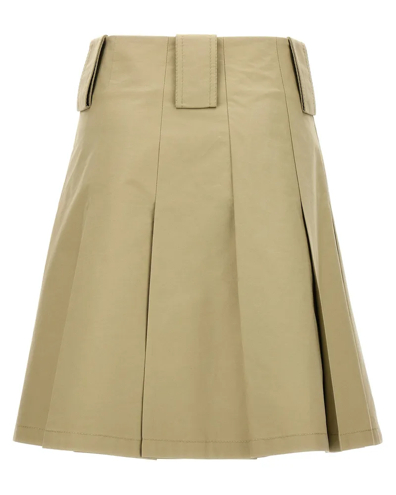 Burberry Pleated Cotton Skirt — Beige Beige