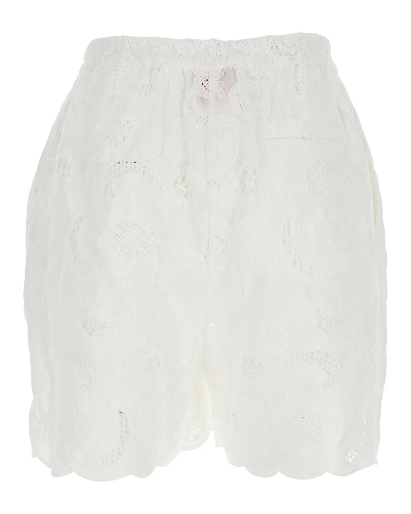 ..,merci Women Bermuda Shorts White Cotton White