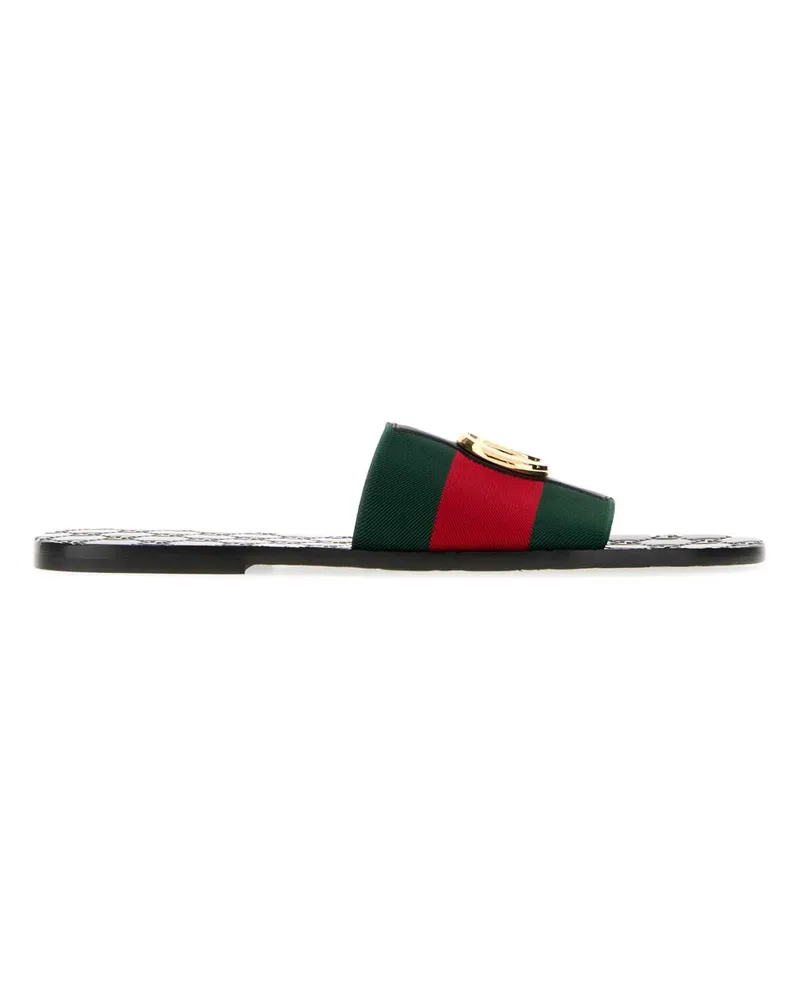 Gucci Men's Riviera Slide Green Polyester Rubber Elastodiene Sandal Green