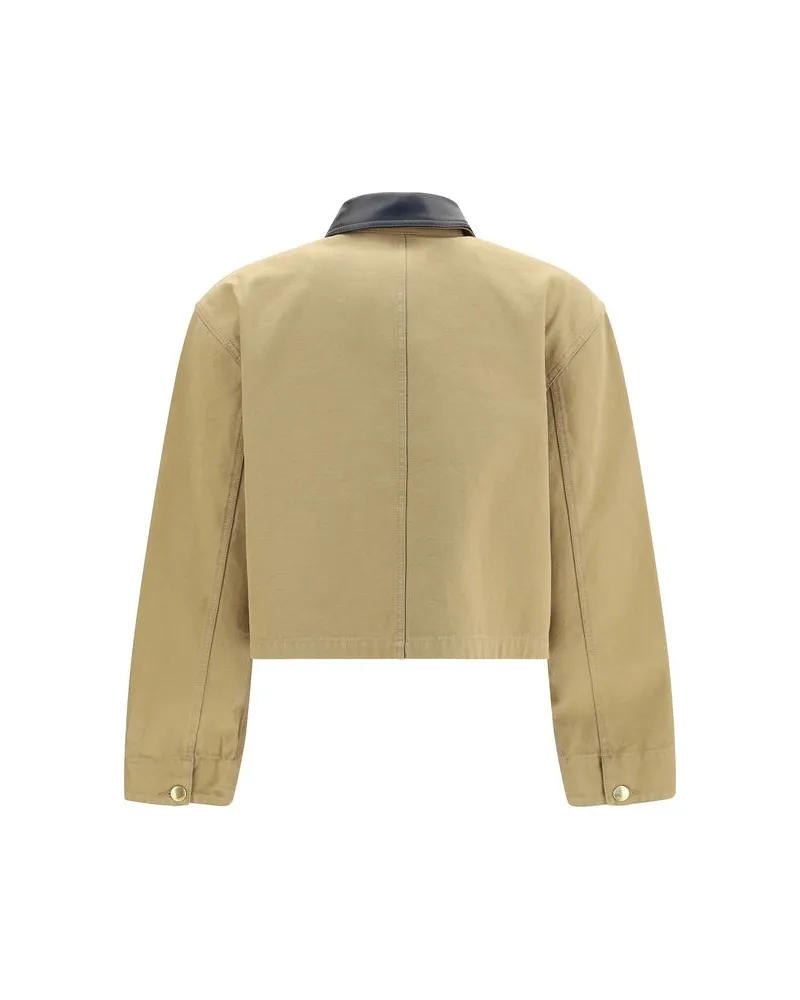 Balenciaga Women's Beige Cotton Full-Length Jacket Clothing Beige