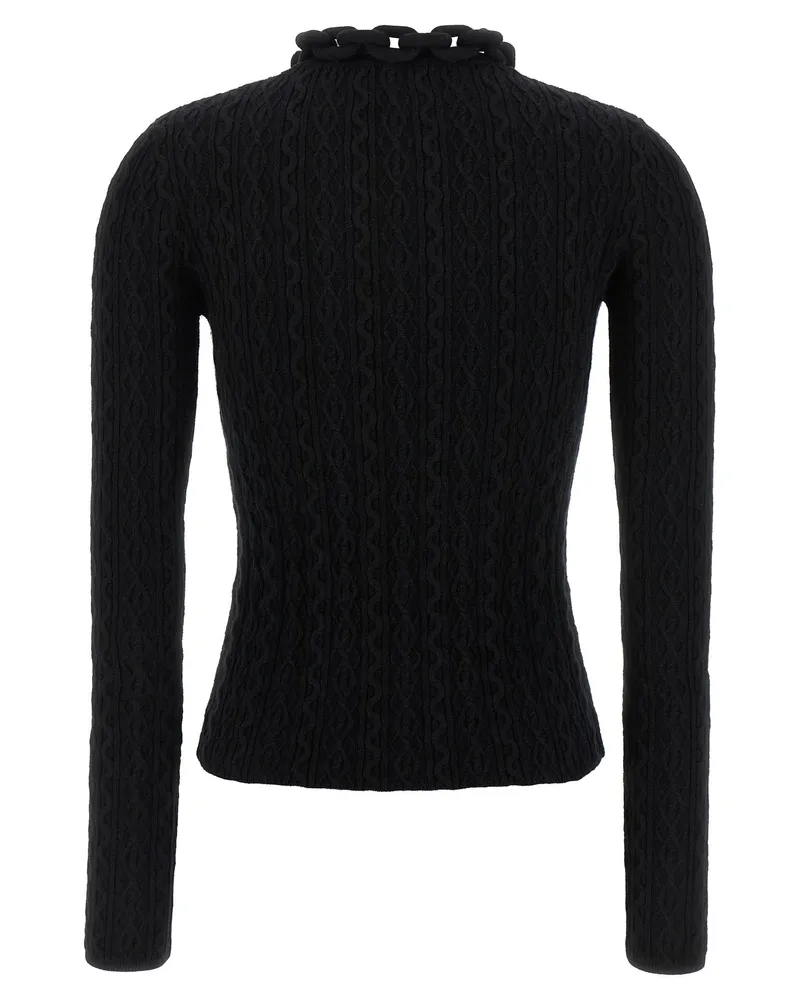 Paco Rabanne Women Black Wool Cardigan Clothing Black