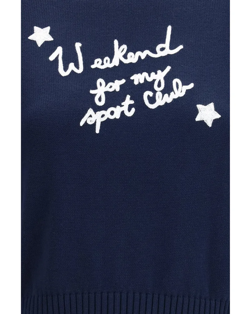 Max Mara Women's Cotton Knit Sweater Multicolour T-Shirts & Jerseys Navy