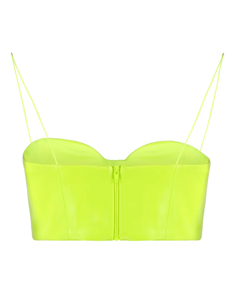 Alex Perry Women's Eco-Leather Top Fluorescent Yellow Polyurethane Tops Yellow