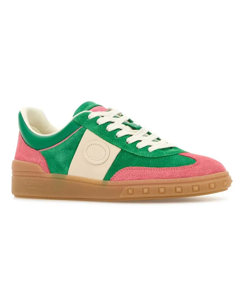 Valentino Garavani Women's Multicolor Suede Upvillage Sneakers Sweetpinkverdesportglace Multicolor