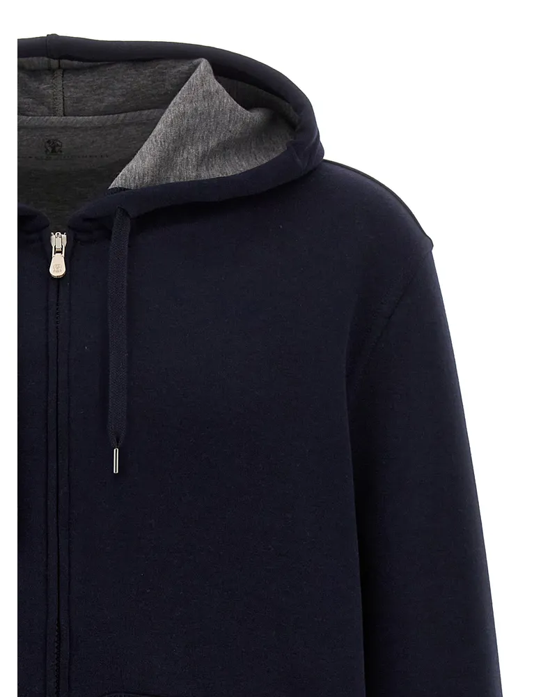 Brunello Cucinelli Men's Blue Cotton Sweatshirt Clothing Blue