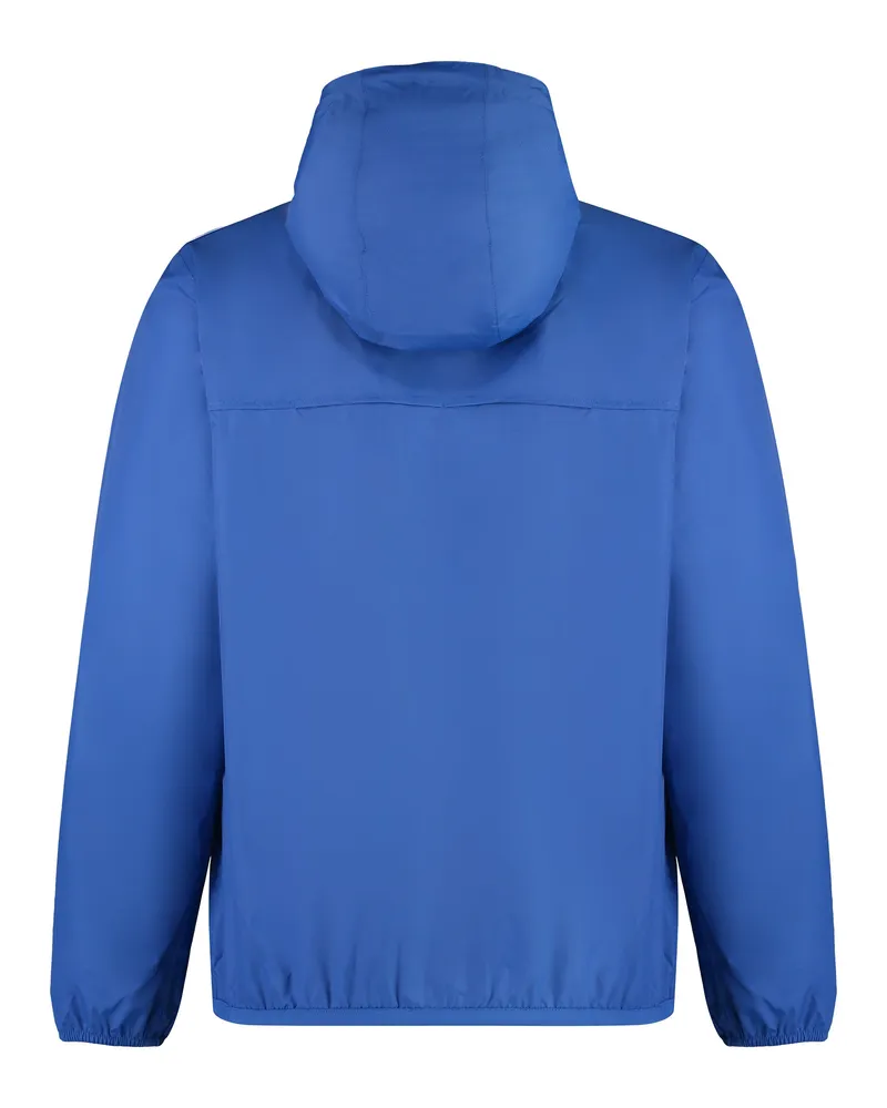 K-Way Men's Claude Hooded Nylon Jacket Blue Polyamide Raincoats Coat Blue