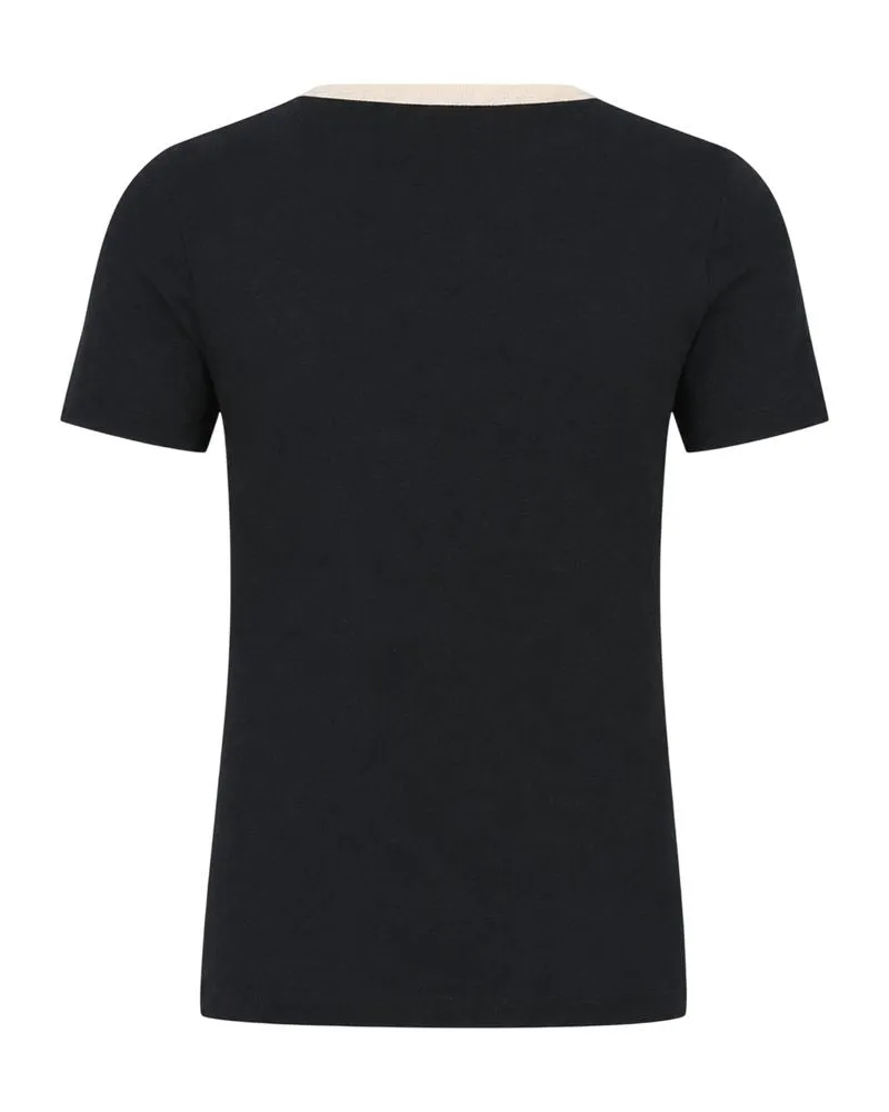 Isabel Marant Women's Kiliann T-Shirt -  Linen Black Ready-To-Wear T-Shirts Black