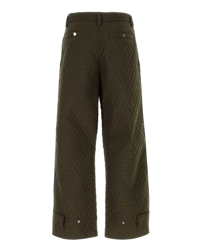 Burberry Men's Army Green Nylon Pant Loch Pantaloni Green