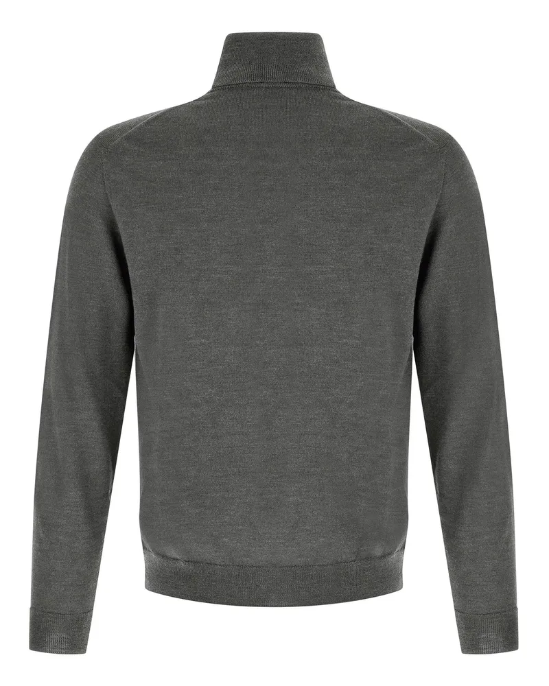 Zanone Virgin Wool Turtleneck Sweater — Anthracite Anthracite