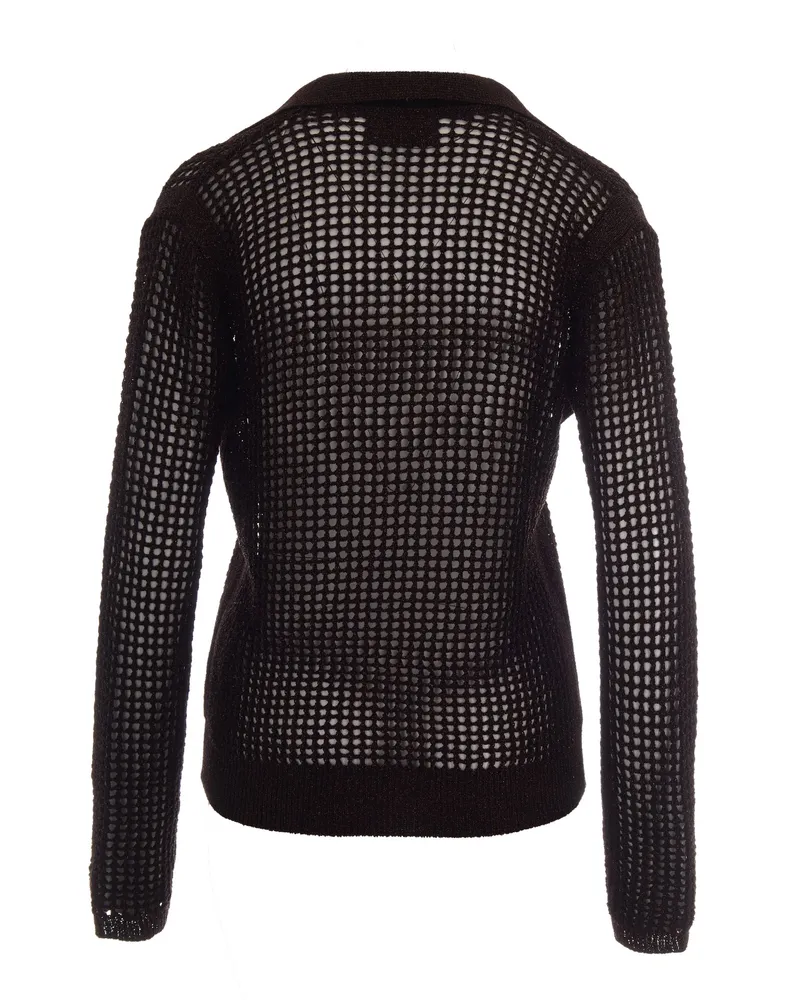 MC2 Saint Barth Women's Polo Nassi Mesh Lurex Brown Viscose Tops Brown