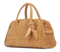 Women's Le Petit Turismo Top Handle Bag Camel Cotton Principal Calf