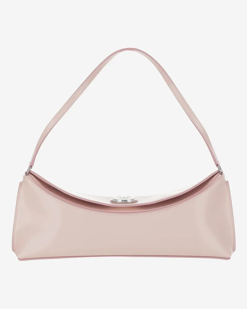 Jacquemus Women's Ovalo Leather Clutch Bag Pink Calfskin Shoulder Pink