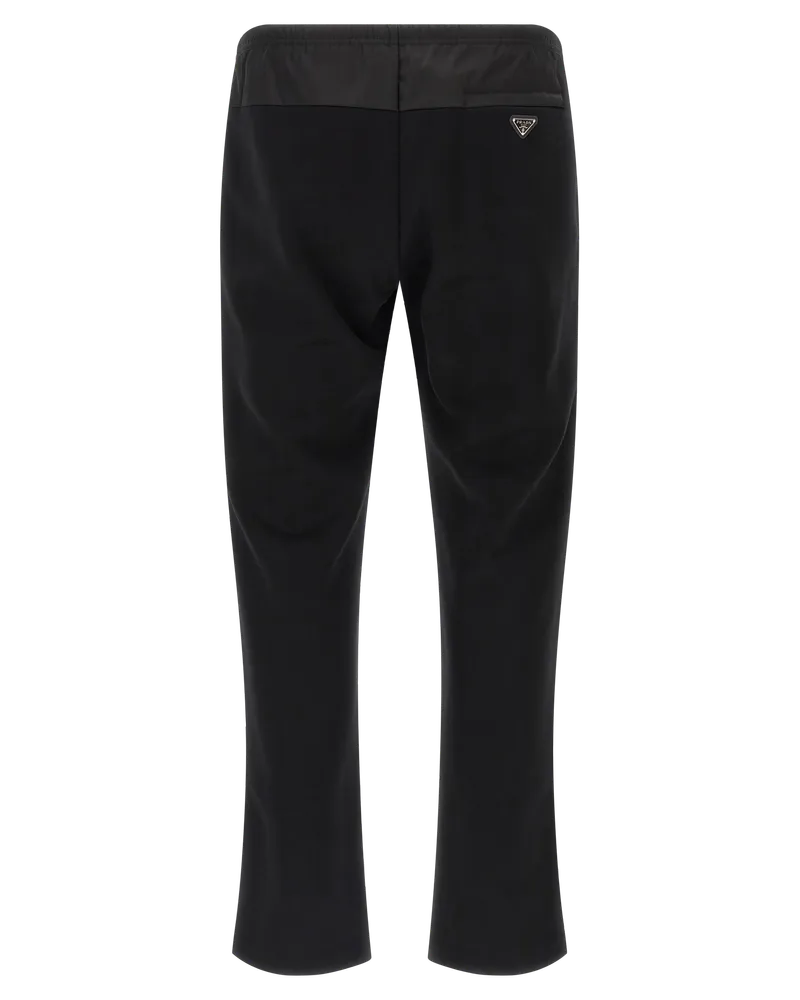 Prada Cotton-Blend Drawstring Joggers — Black Black