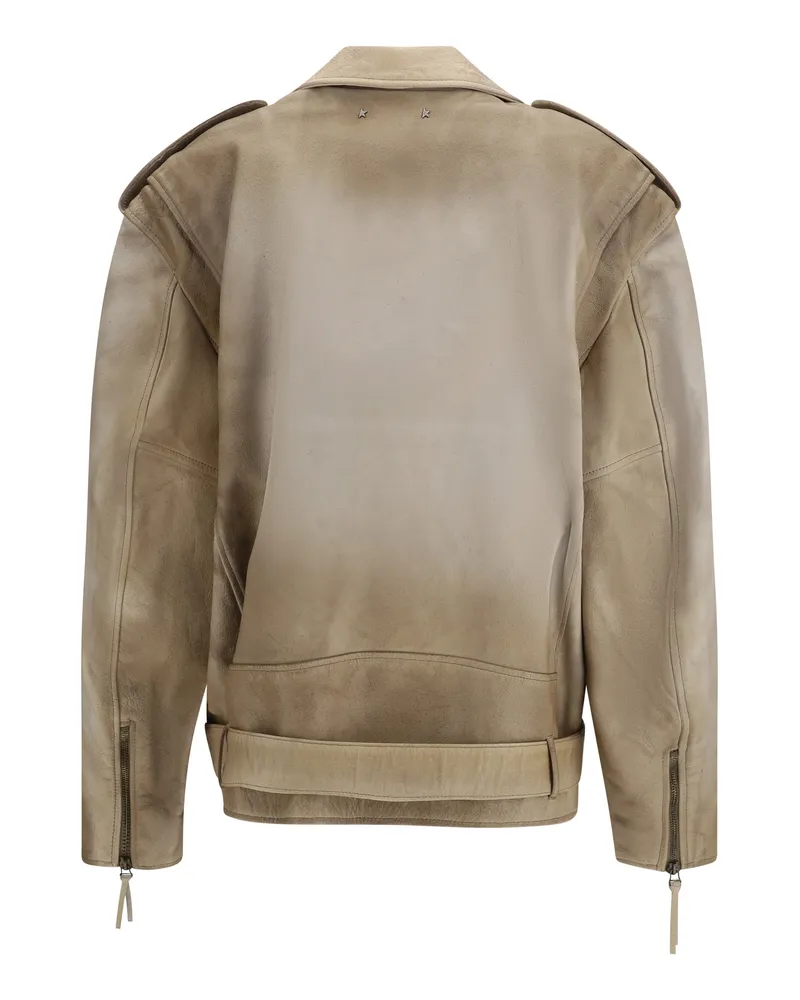 Golden Goose Women's Journey Leather Jacket Mellow Buff Buffalo Beige