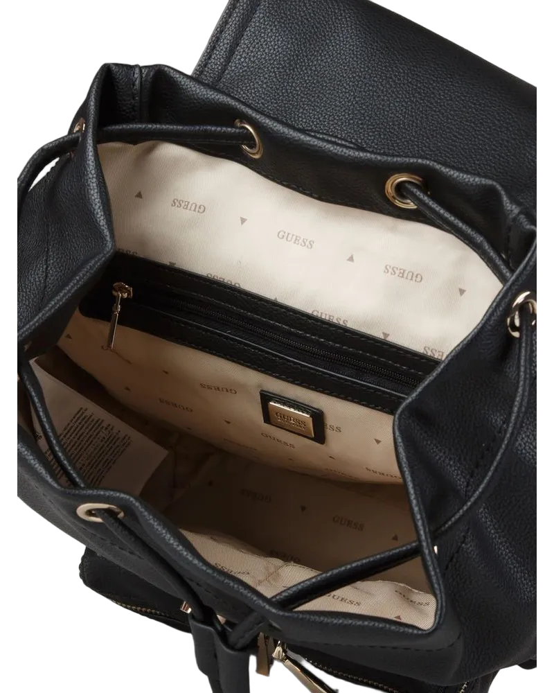 Guess Women's Backpack Black Polyurethane Black
